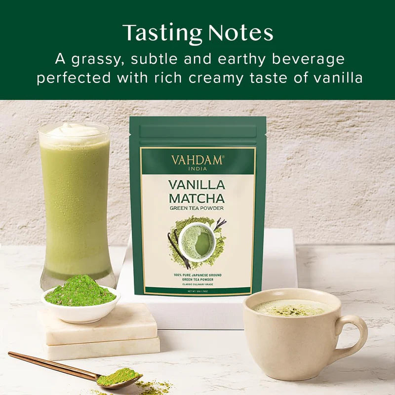 Vanilla Matcha Green Tea Powder, 3.53oz/100g