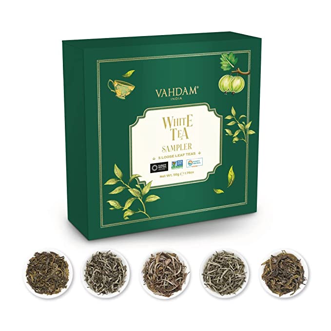 White Tea Loose Leaf Sampler | 5 Variants, 25 Servings , Image - 1