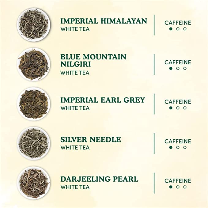 White Tea Loose Leaf Sampler | 5 Variants, 25 Servings , Image - 3