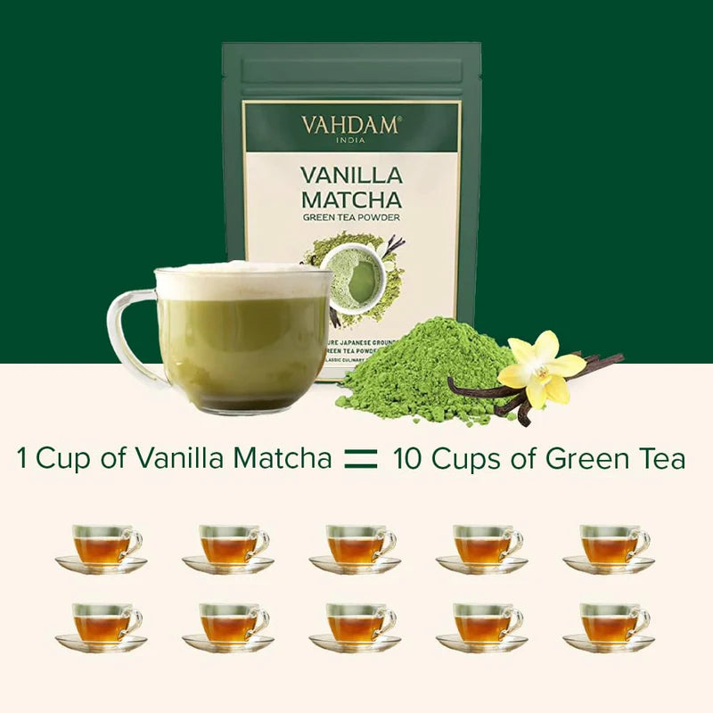 Vanilla Matcha Green Tea Powder, 3.53oz/100g