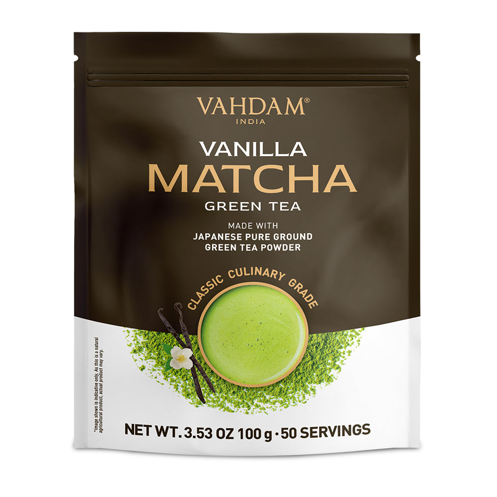 Vanilla Matcha Green Tea Powder, 3.53oz/100g