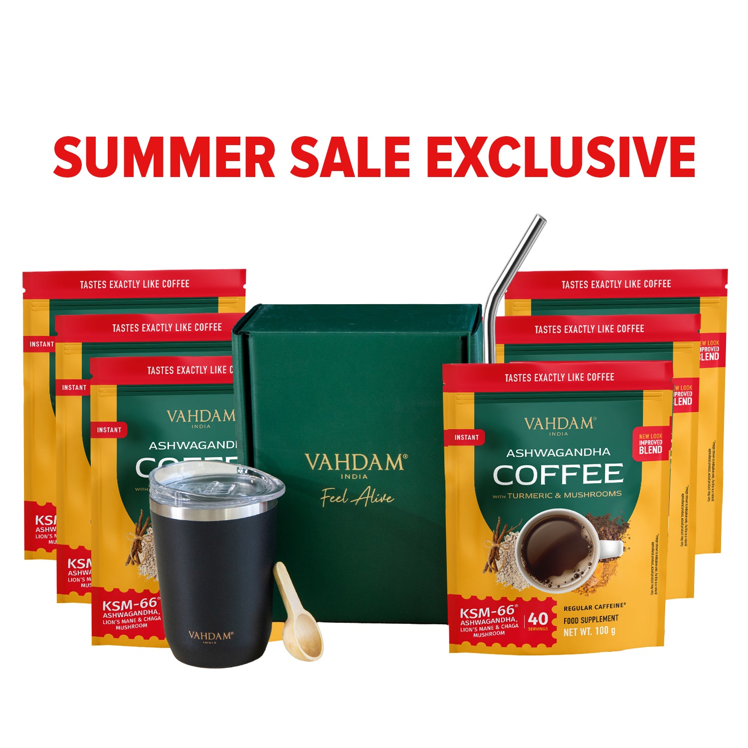 Ashwagandha Coffee (3+3 Packs with 7 Free Gifts worth £35 Included)