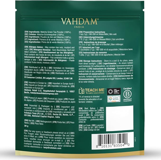 Ceremonial Matcha Green Tea Powder, 1.06oz/30g