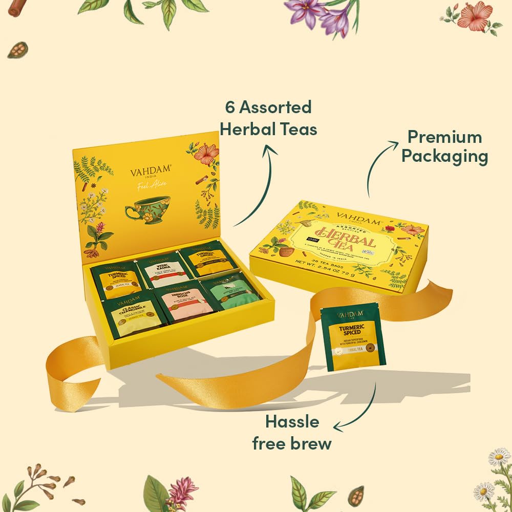 Herbal Tea Assortment, Gift Set, 6 Variants