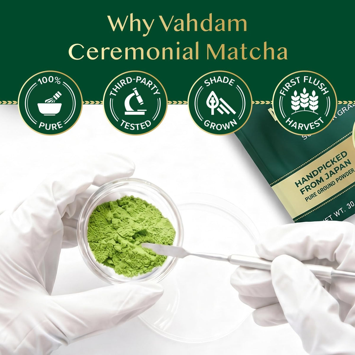 Ceremonial Matcha Green Tea Powder, 1.06oz/30g