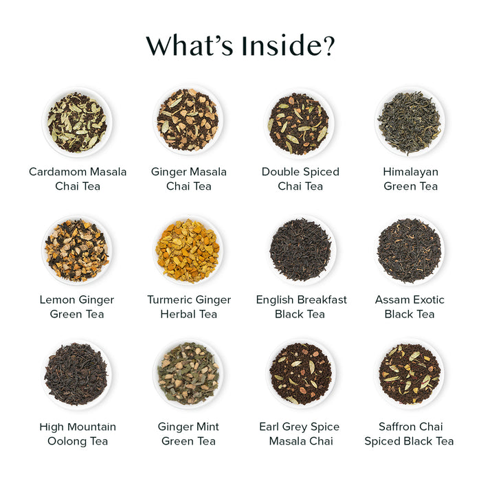 Bloom Tea Gift Set, 12 Teas | Premium Loose Leaf Gift | VAHDAM®