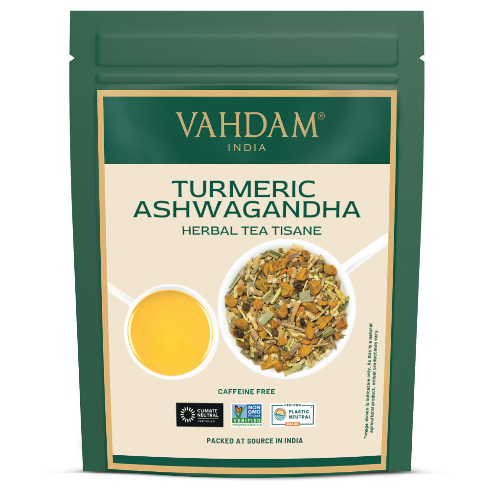 Turmeric Ashwagandha Herbal Tea Tisane, 3.53oz/100g