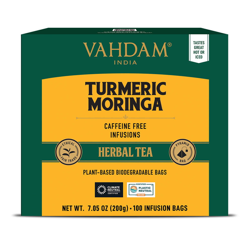 Turmeric Moringa Herbal Tea Tisane, 100 Count