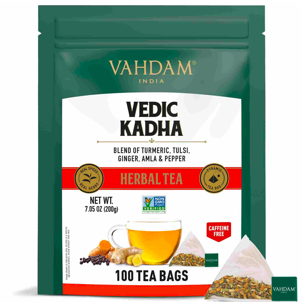Vedic Kadha Herbal Tea Tisane, 100 Count , Image - 1