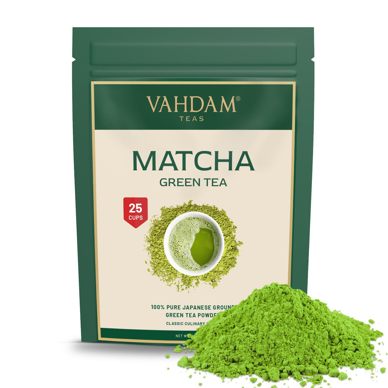 Pure Matcha Green Tea Powder, Culinary Grade, 1.76oz/50g - VAHDAM® Global
