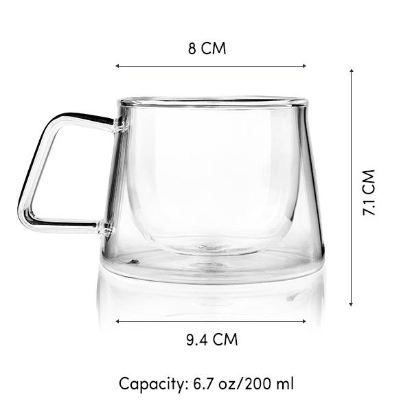 BOROSILICATE GLASS MUG  Double walled glass tea mug –