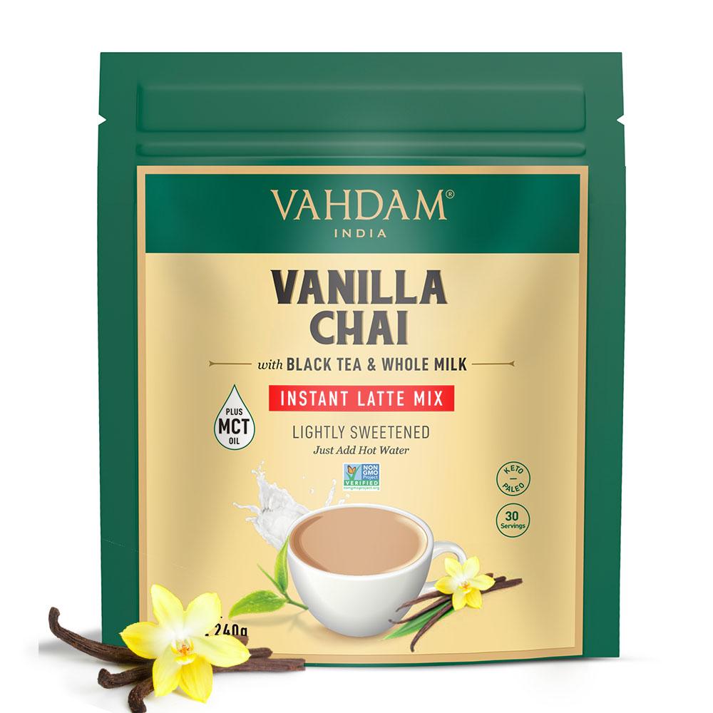 rive ned vægt Entreprenør Vanilla Chai Latte, Instant Mix, 8.47oz/240g - VAHDAM® Global